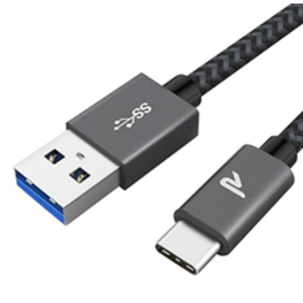 RAMPOW USB C CABLE 3.3FT - QC 3.0 FAST CHARGE & USB 3.0 DATA SYNC