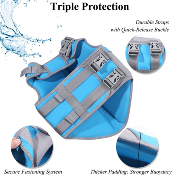 VIVAGLORY Lightweight Dog Life Jacket, Pet Life Preserver Life Vest Skin-Friendly