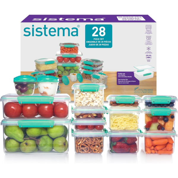 SISTEMA KLIP IT STORAGE CONTAINERS, AIRTIGHT AND STACKABLE FOOD STORAGE CONTAINERS WITH LIDS -U
