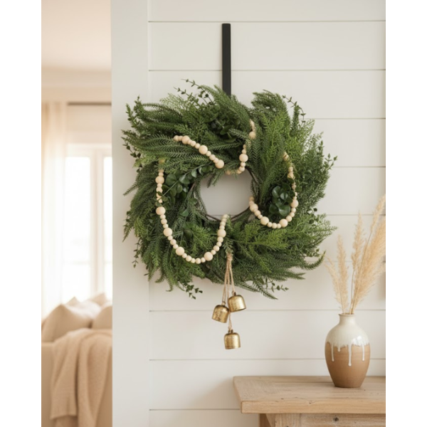 JOTUM ARTIFICIAL NORFOLK PINE WREATH WITH BEADS AND BELLS
