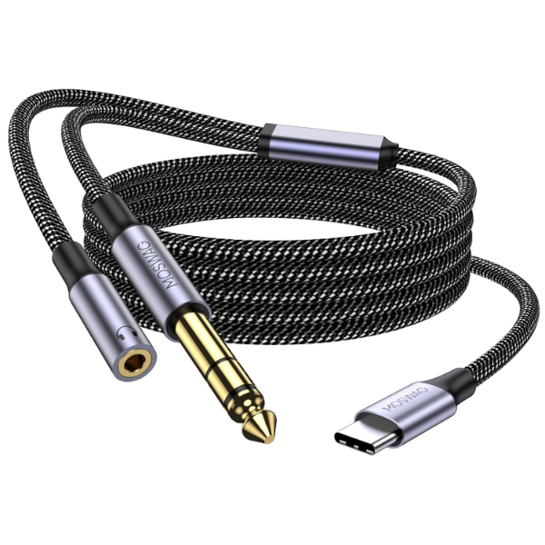 MOSWAG USB C TO 6.35MM 1/4 INCH TRS CABLE