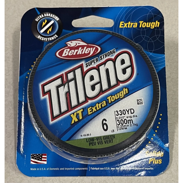 BERKLEY XTFS6-22 TRILENE XT LO-VIS 6LB MONOFILAMENT 300 YARD FISHING LINE