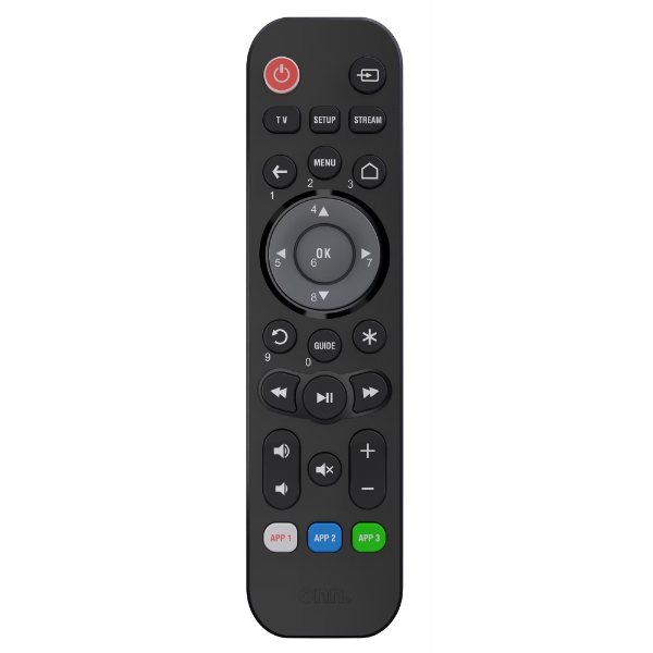 ONN. UNIVERSAL 3-DEVICE REMOTE, BLACK, COMPATIBLE FOR TV, STREAMING, SOUNDBAR (NEW)