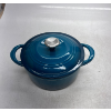 Image 2 : TRAMONTINA ENAMELED CAST IRON 7-QT. COVERED ROUND DUTCH OVEN - BLUE -U