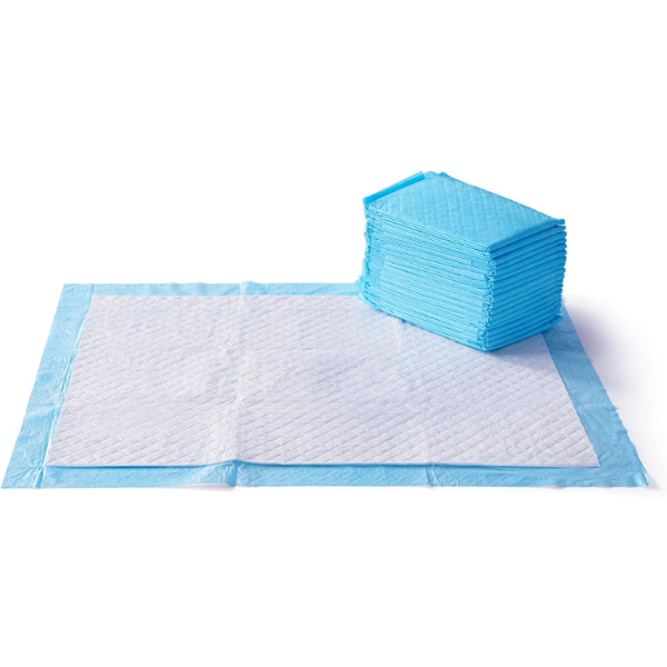 AMAZON BASICS DOG AND PUPPY PEE PADS WITH 5-LAYER LEAK-PROOF DESIGN AND QUICK-DRY SURFACE FOR POTTY