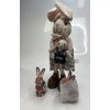 Image 1 : SULLIVANS BROWN BUNNY CERAMIC FIGURINE / STANDING GIRL RABBIT WITH FLORAL DRESS  -N