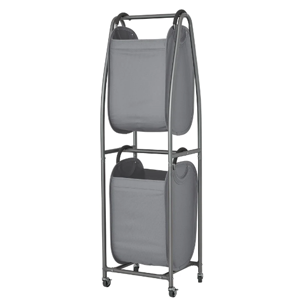 NEATFREAK 2-TIER ROLLING VERTICAL LAUNDRY SORTER -SU