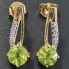 Image 1 : GOLD PLATED SIL PERIDOT CZ(1.45CT) EARRINGS