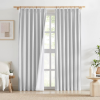 Image 1 : AIPILTO WHITE LINEN FULL BLACKOUT CURTAINS PINCH PLEATED 96 INCH 2 PANELS