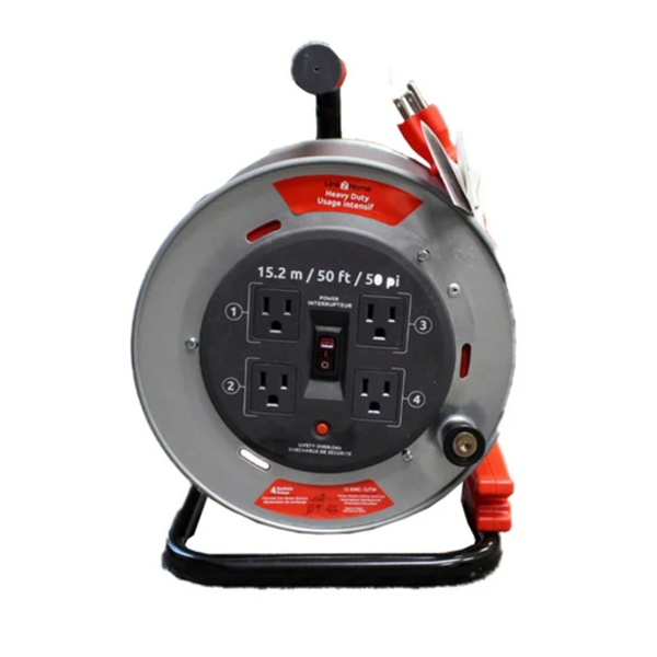 LINK2HOME HEAVY DUTY PROFESSIONAL GRADE METAL CORD REEL 50 FT.