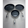 Image 2 : TRAMONTINA STAINLESS STEEL WITH CERAMIC NON-STICK SKILLET SET 3-PIECES -SU