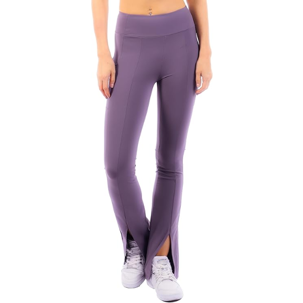 OFENTI YOGA LEGGINGS WITH FRONT SLIT AND POCKETS "L" "BURGUNDY"
