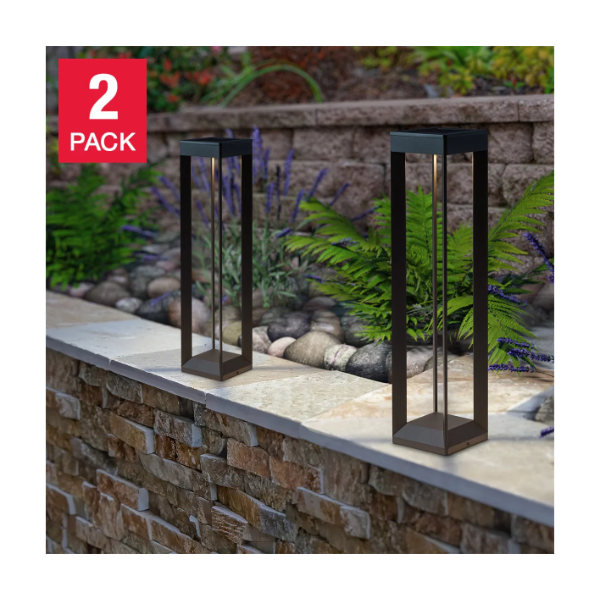 NATURALLY SOLAR PATHWAY BOLLARD LIGHT, 2-PACK 