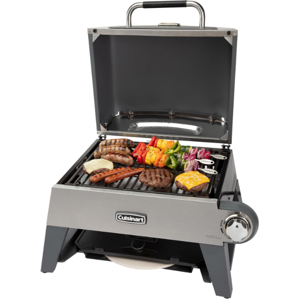 CUISINART 3-IN-1 GRILL, GRIDDLE, AND PIZZA OVEN WITH CAST IRON GRILL AND FLAT TOP GRIDDLE -MP