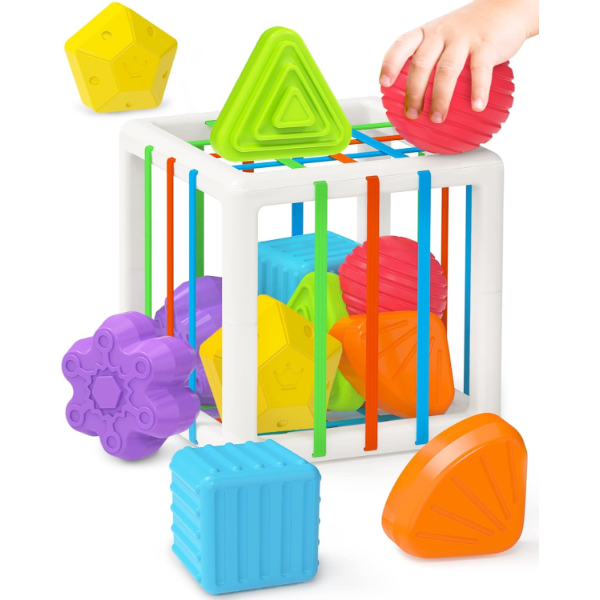 MONTESSORI TOYS FOR 1 YEAR OLD GIRLS BOYS, BABY SORTER LEARNING SENSORY ACTIVITY CUBE