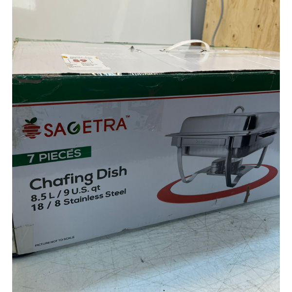 SAGETRA - FULL-SIZE 18/8 STAINLESS-STEEL CHAFING DISH SET -U