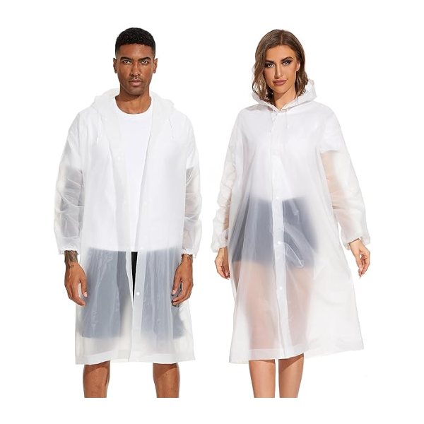OFFITECTURE 2-PACK REUSABLE RAIN PONCHOS FOR ADULTS