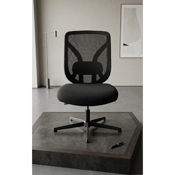 MESH OFFICE CHAIR WITH A METAL STAND 