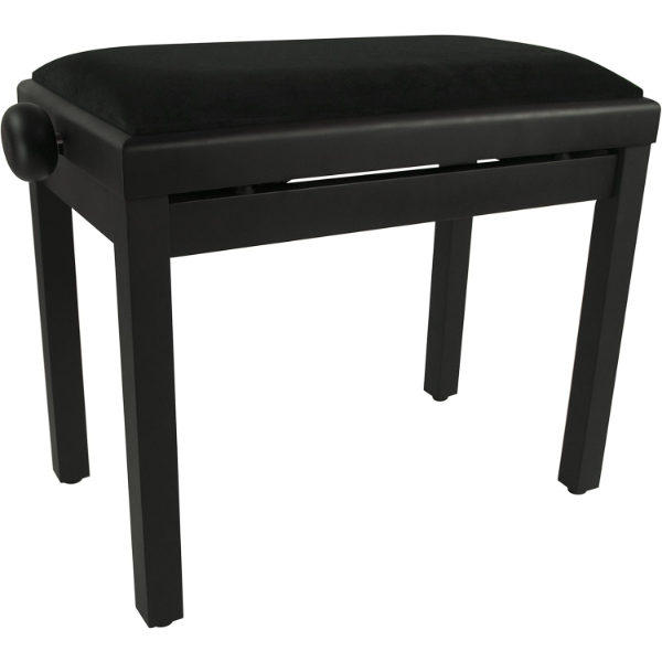 ADJUSTABLE PIANO BENCH WITH SMOOTH VELVET TOP - BLACK MATTE -U