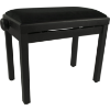 Image 1 : ADJUSTABLE PIANO BENCH WITH SMOOTH VELVET TOP - BLACK MATTE -U