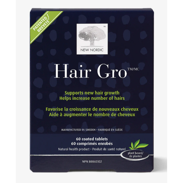 NEW NORDIC HAIR GRO - 60 VEGAN TABLETS, NATURAL HAIR GROWTH PRODUCT WITH BIOTIN