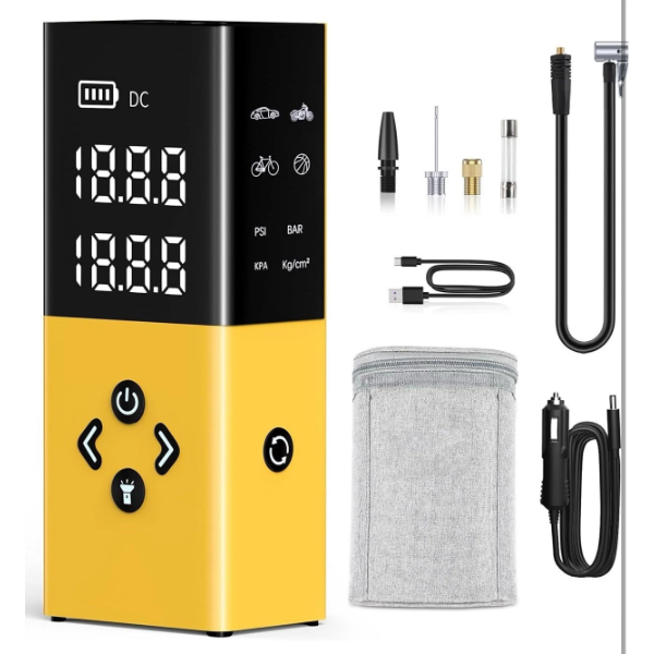 EUEHU TIRE INFLATOR PORTABLE AIR COMPRESSOR 120W 10050 MAH 4-150PSI -N