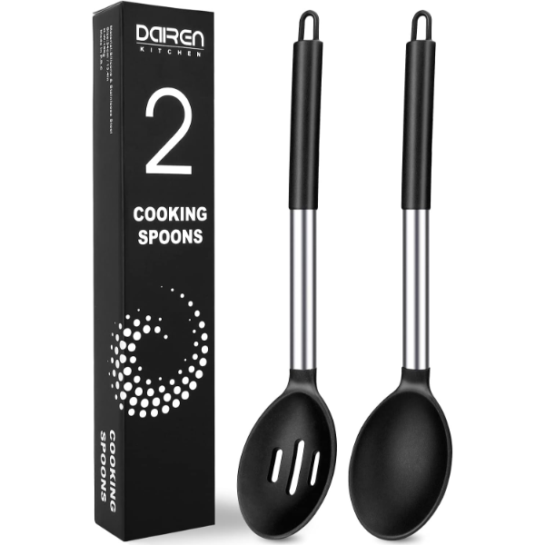 PACK OF 2 LARGE SILICONE COOKING SPOONS