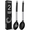 Image 1 : PACK OF 2 LARGE SILICONE COOKING SPOONS