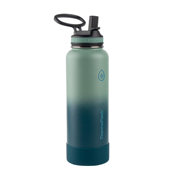 THERMOFLASK 40OZ STAINLESS STEEL INSULATED WATER BOTTLES WITH STRAW AND SPOUT LIDS -SU