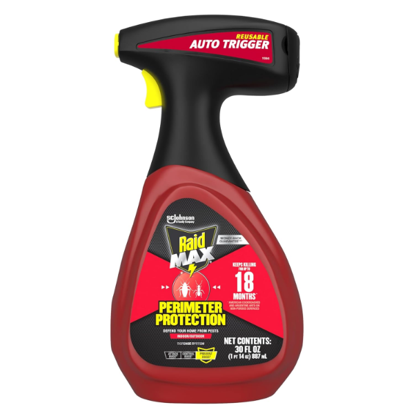 RAID MAX PERIMETER PROTECTION, MULTI INSECT KILLER SPRAY FOR BUGS, 30 FL OZ