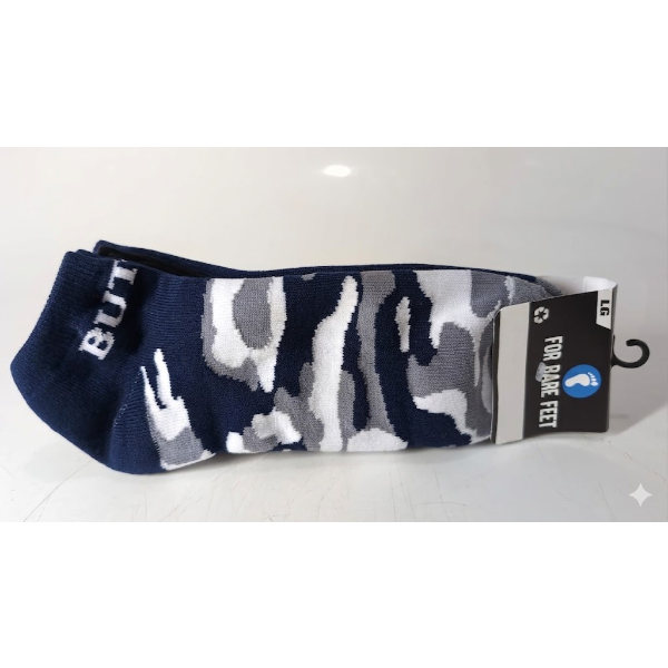 FOR BARE FEET NCAA BUTLER BULLDOGS CAMO BOOM ANKLE SOCK TEAM COLORS LARGE -N