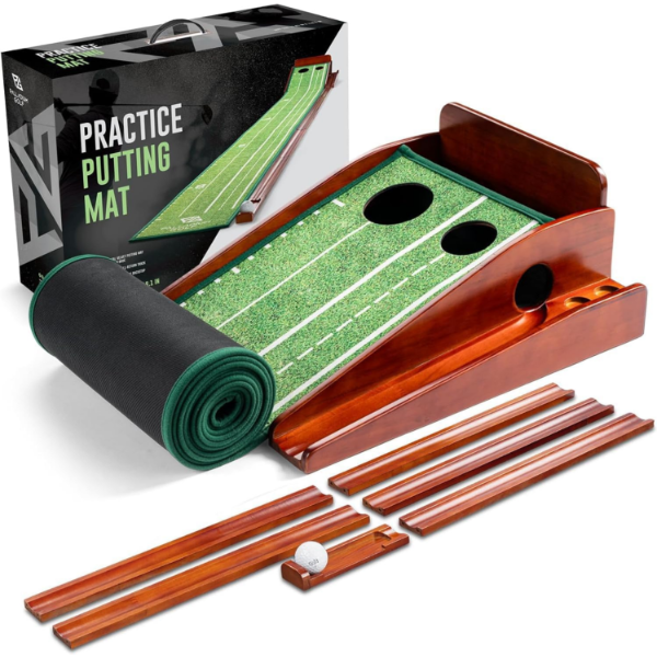 PALLADIUM GOLF PUTTING MAT FOR INDOORS - INDOOR/OUTDOOR PUTTING GREEN WITH BALL RETURN - SU