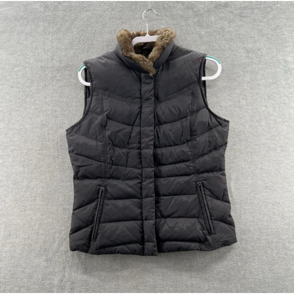 EDDIE BAUER DOWN FILLED BLACK VEST (SMALL)