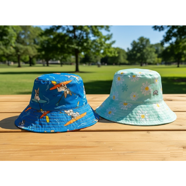 KIDS SUN BUCKET HAT 2 PCS (NEW, NO BOX)