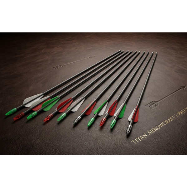 CARBON ARROWS TARGETING PRACTICE HUNTING ARROWS (RED & GREEN, 10 PCS)