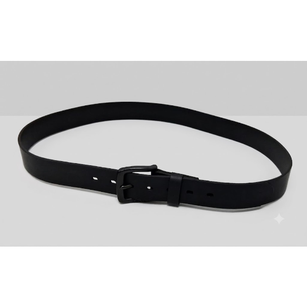 BLACK LEATHER BELT -SU