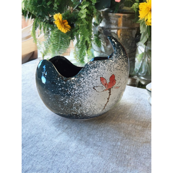 CERAMIC VASE  - 6 INCHES HEIGHT AND 6 INCHES OPENING
