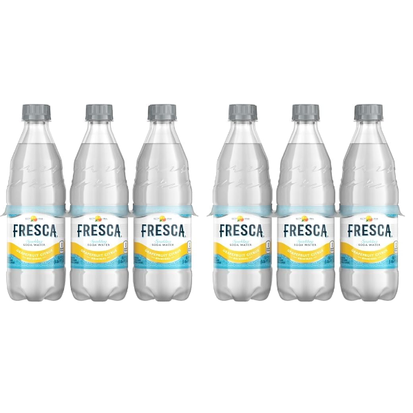 Fresca Grapefruit Citrus Sparkling Soda Water Bottles, 16.9 fl oz, 12 Pack