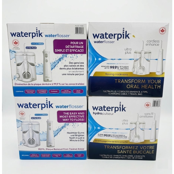 WATERPIK WATER FLOSSER ULTRA PLUS, WATER PIK FLOSSER CORDLESS ENHANCE (4 BOX) -MP