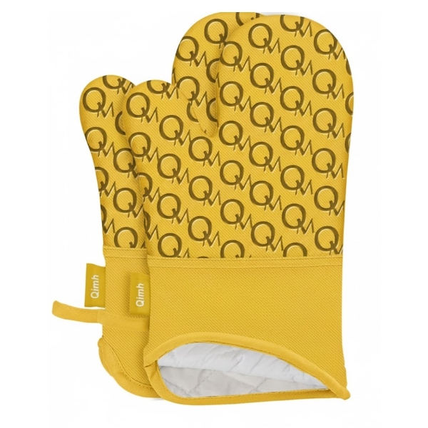 QIMH OVEN KITCHEN OVEN MITTS SET (COLOR : YELLOW)