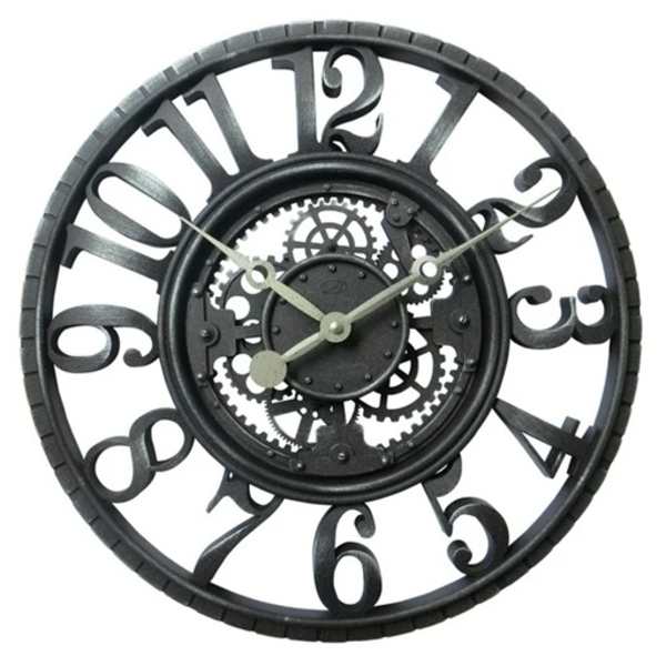 HOMETRENDS SKELETON WALL CLOCK, 22" GEAR CLOCK