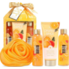 Image 1 : BODY & EARTH GOLDEN ORANGE 4 PCS BATH GIFT SET FOR WOMEN
