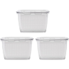 Image 1 : 3PCS BOXES REFRIGERATOR CRISPER FOOD DRAINAGE CONTAINER
