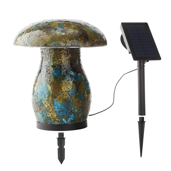 AURORA LIGHTING SOLAR MOSAIC MUSHROOM LIGHT (USED)
