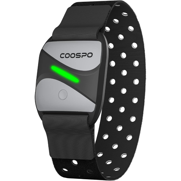 COOSPO HEART RATE MONITOR ARMBAND HW807, BLUETOOTH 5.0 ANT+ HRM WITH HR ZONE LED INDICATOR