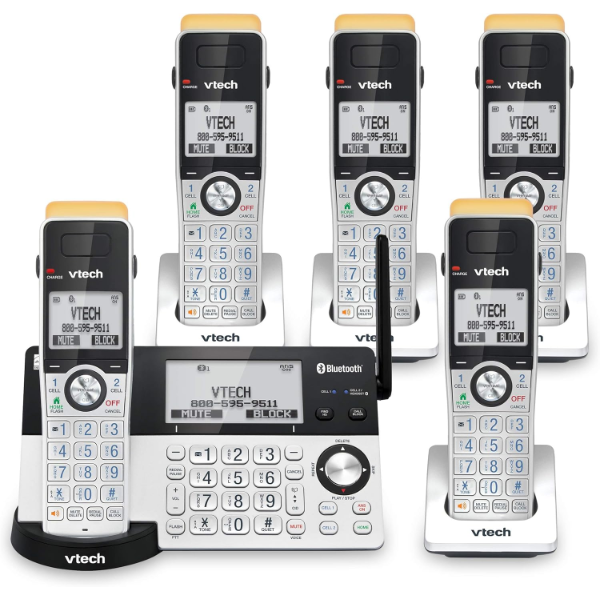 VTECH 5 SUPER LONG RANGE 5 HANDSET DECT 6.0 CORDLESS PHONE FOR HOME WITH ANSWERING MACHINE (NEW)