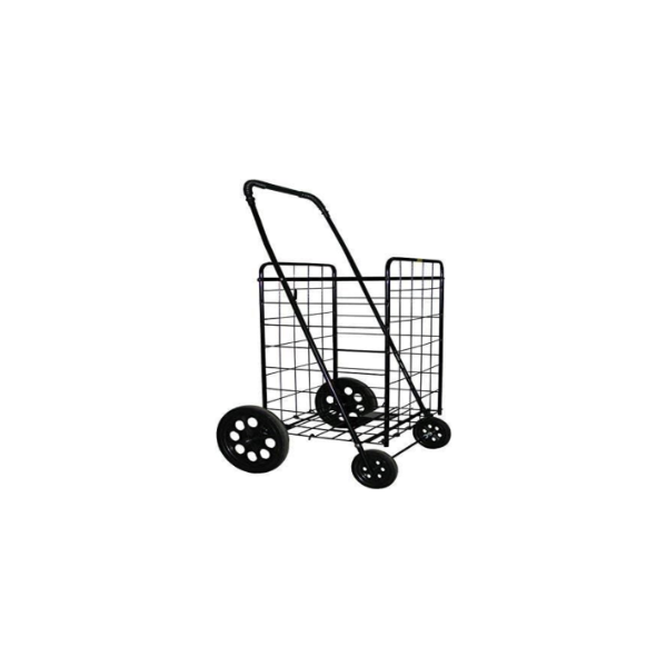 SHOPPING CART JUMBO SIZE 150 LB CAPACITY COLOR: BLACK (SLIGHTLY USED)