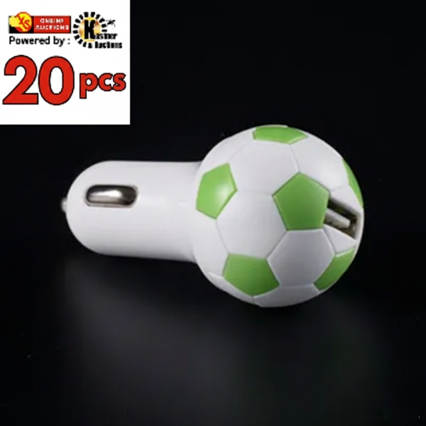 20 PCS SMART FOOTBALL STYLE USB CAR CHARGER 5V 2A ADAPTER (10 PCS)