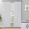 Image 1 : SHINELAND GREYISH WHITE BLACKOUT CURTAINS 96 INCHES LONG 2 PANEL SET FOR LIVING ROOM (OFF WHITE)