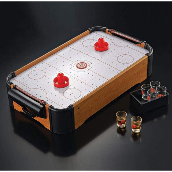 DESKTOP TABLE TOP AIR HOCKEY PUSHERS PUCKS FAMILY GAME PLAY SET TRAVEL LIGHTWEIGHT